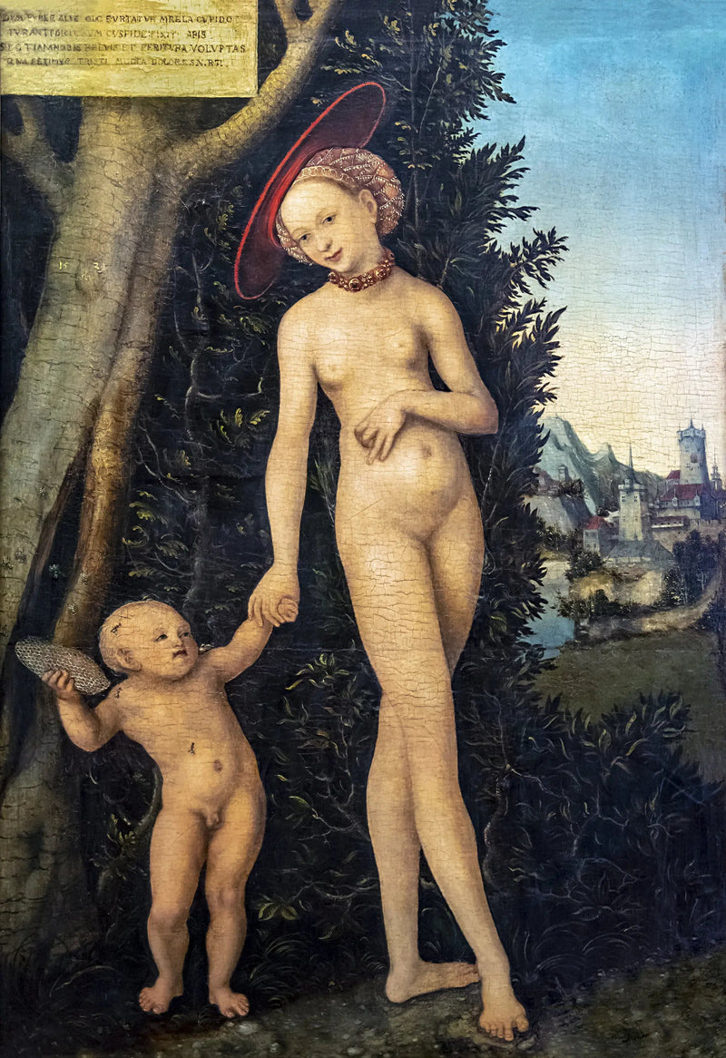 Venus ja Kupidon lentämässä hunajasta - Lucas Cranach vanhempi