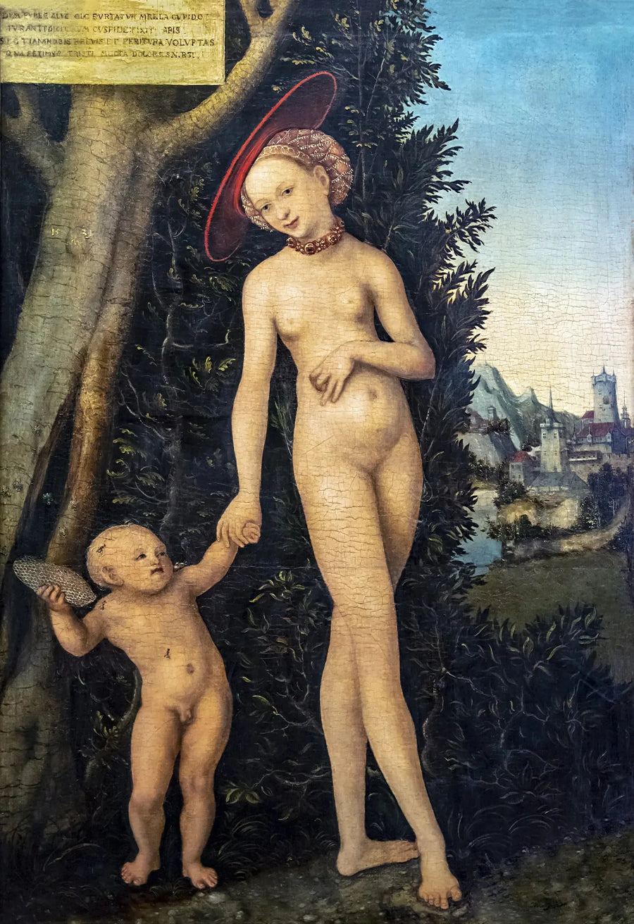 Venus ja Kupidon lentämässä hunajasta - Lucas Cranach vanhempi