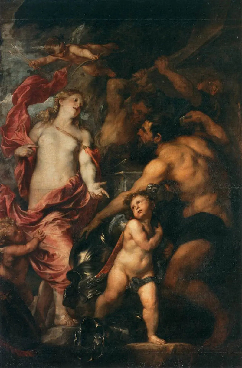 Venus saa Vulkaanilta taontaan aseita poikansa Eneasille - Antoine van Dyck