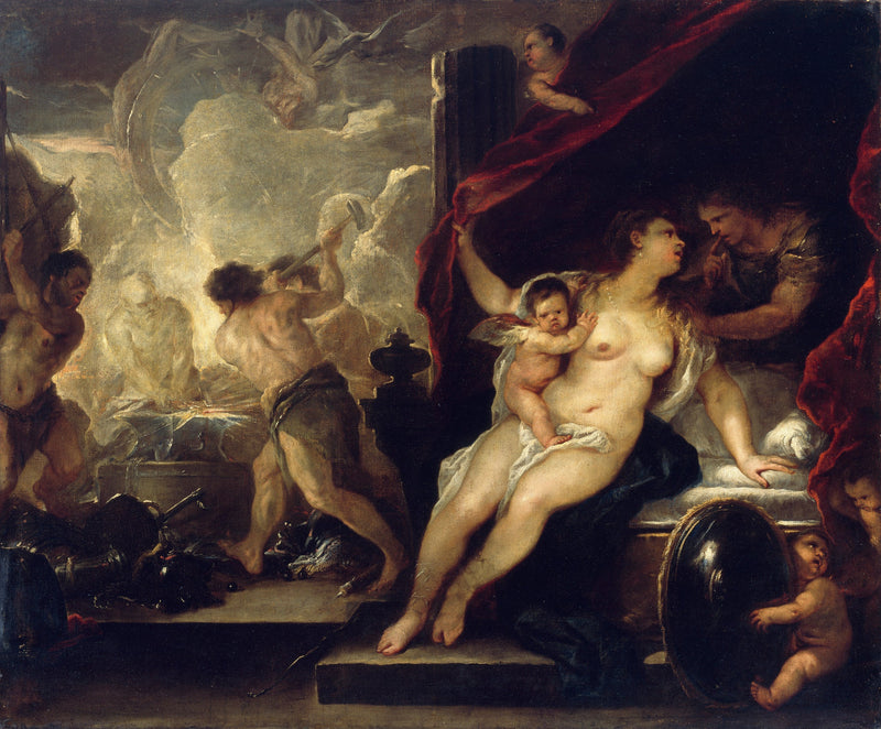 Venus, Mars ja Vulkaanin takomaja - Luca Giordano