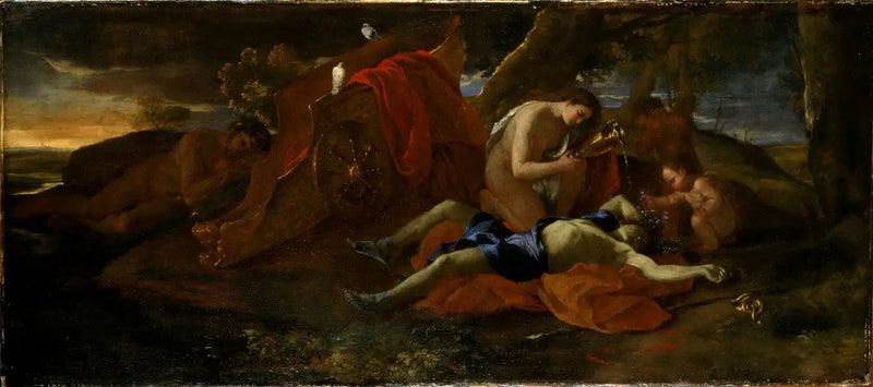 Venus itkevä Adonis - Nicolas Poussin