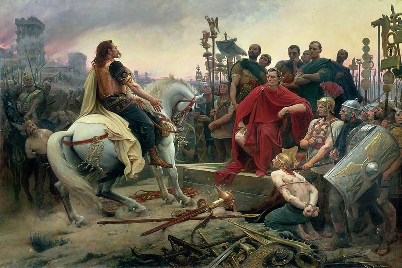 Vercingétorix heitti aseensa Jules Césarin jalkoihin - Lionel Royer