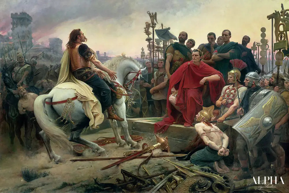 Vercingetorix jette ses armes aux pieds de Jules César - Lionel Royer - Reproductions de tableaux et peintures haut de gamme