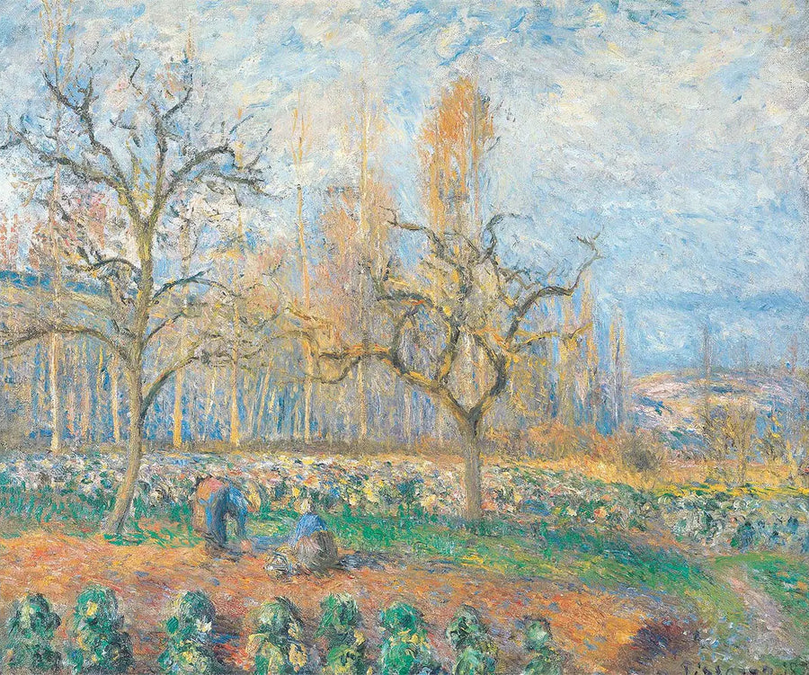 Pontoisen puutarha, auringonlasku - Camille Pissarro