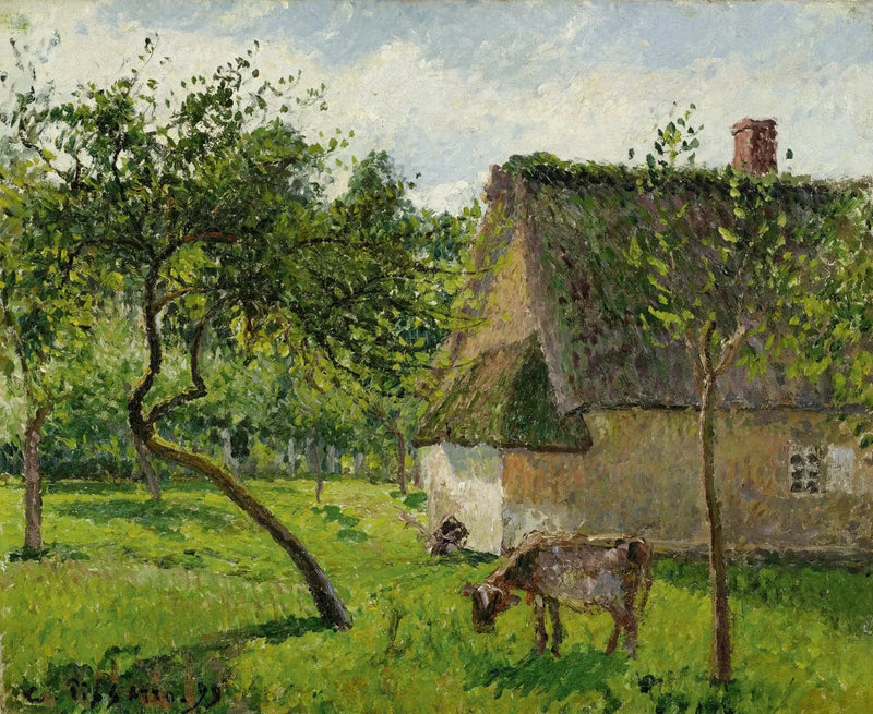 Varengeville-hedelmäpuutarha lehmällä (Aita Varengevillessä) - Camille Pissarro