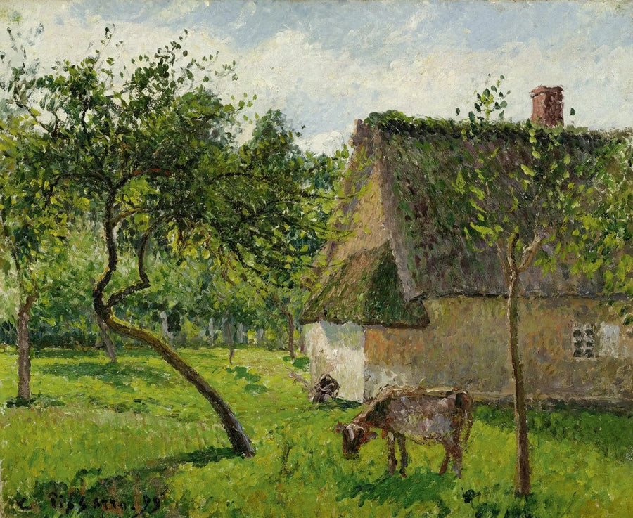 Varengeville-hedelmäpuutarha lehmällä (Aita Varengevillessä) - Camille Pissarro