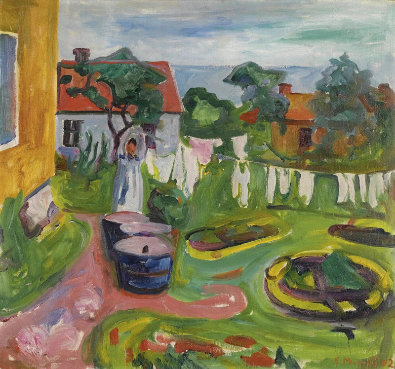 Vaateet narulla Åsgårdstrandissa - Edvard Munch
