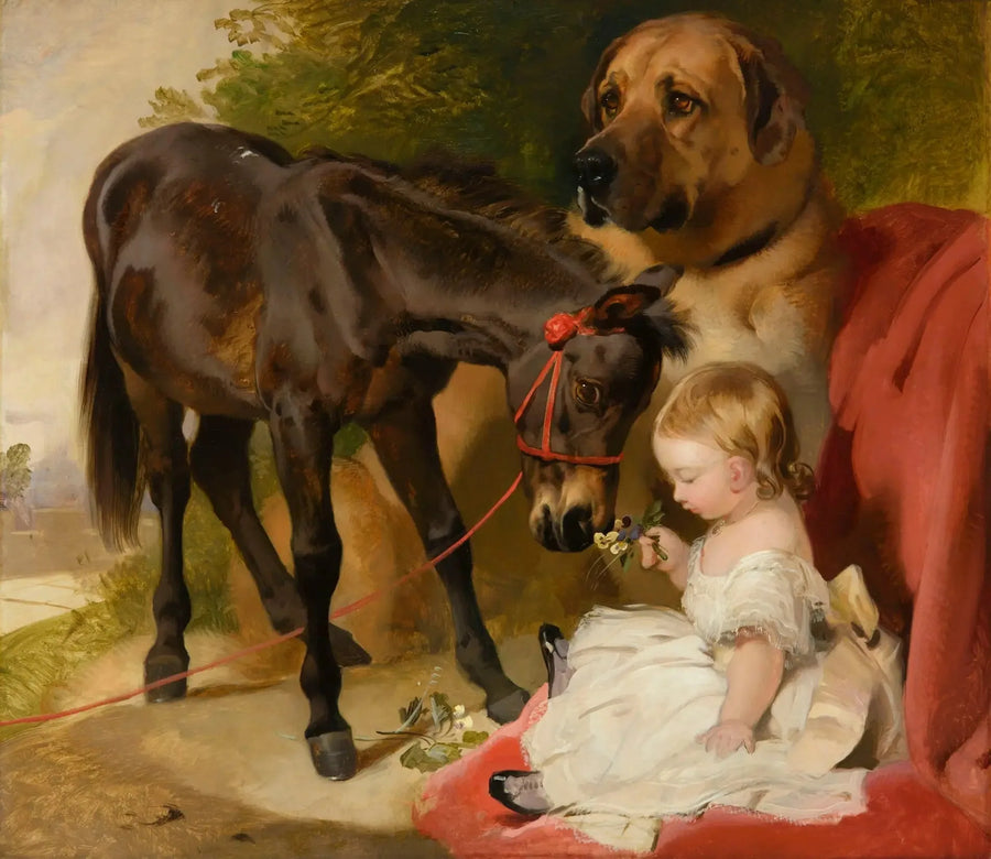 Victoria, prinsessa, prinsessan kanssa ponin kanssa - Edwin Henry Landseer