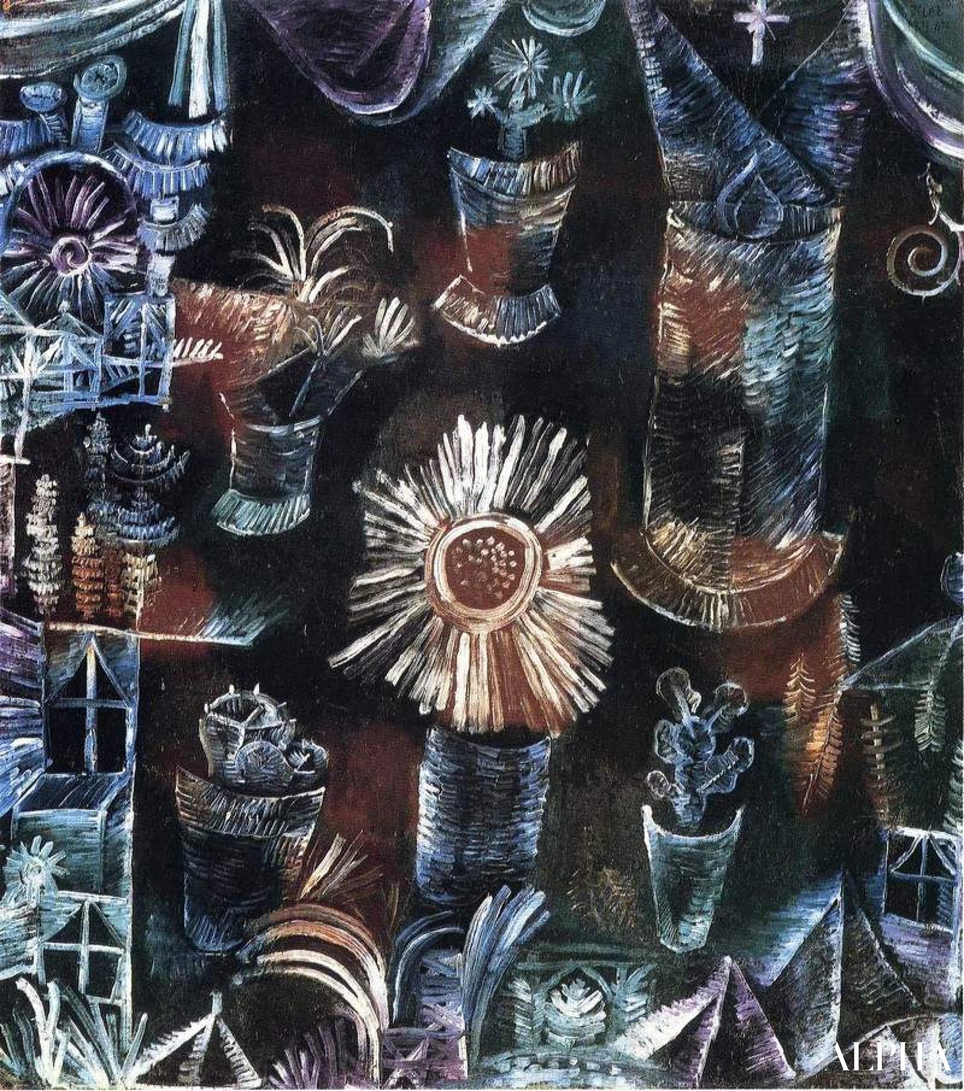 Elämä ohdakekukan kukinnan kanssa - Paul Klee - Korkealaatuiset taulujen ja maalauksien reproduktiot