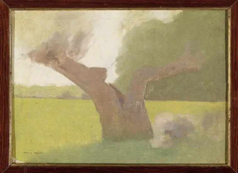 Vanha puu niityllä - Odilon Redon