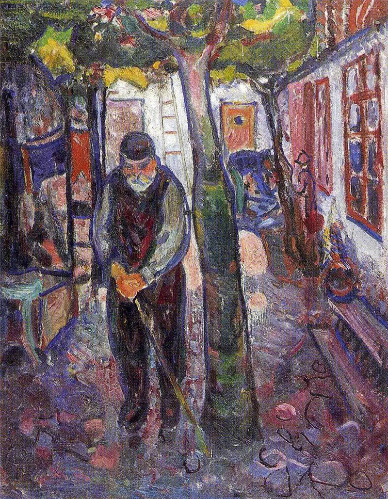 Vanha mies Warnemündessä - Edvard Munch