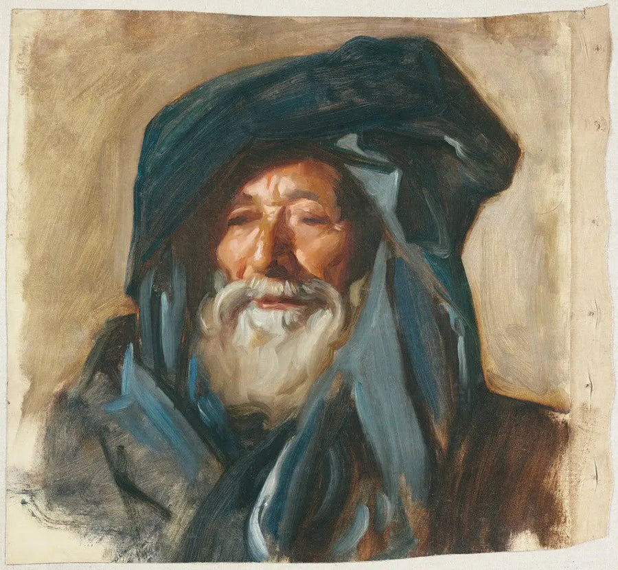 Vanha mies tummassa viitassa - John Singer Sargent