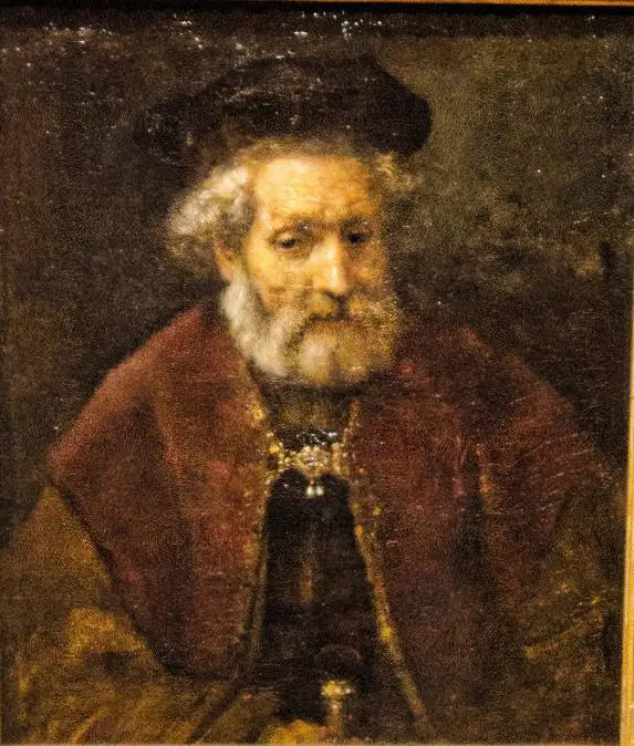 Vanha mies, jolla on parta ja beretti - Rembrandt