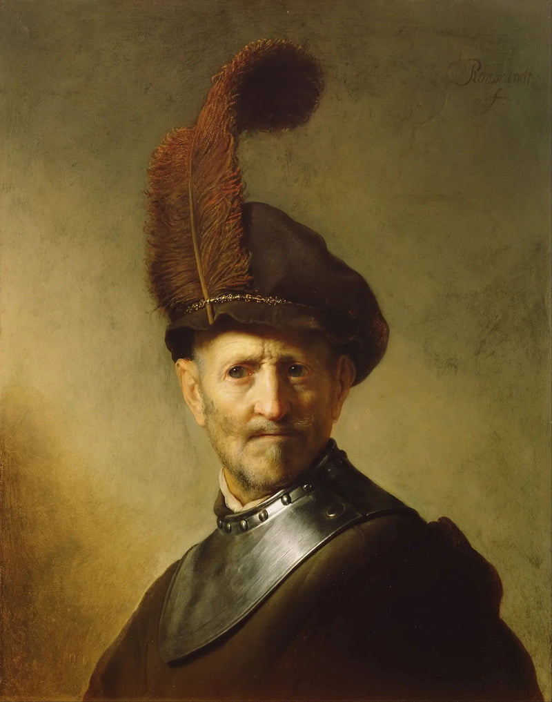 Vanha mies sotilaspuvussa - Rembrandt