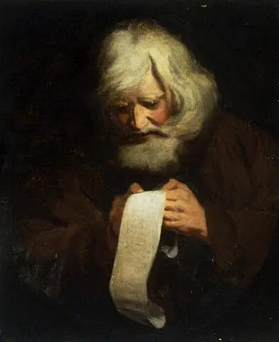 Vanha mies lukemassa - Joshua Reynolds