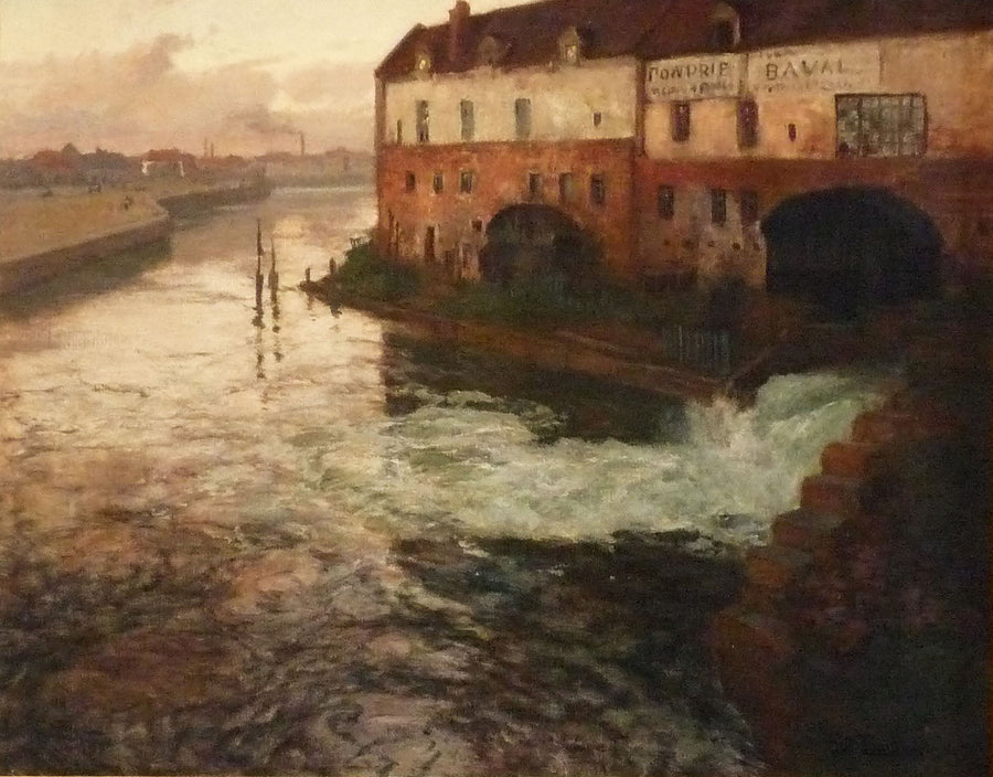 Vanha tehdas Sommen varrella (ilta) - Thaulow Fries