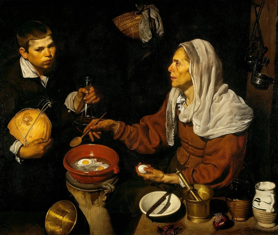 Vanha nainen paistamassa munia - Diego Velázquez