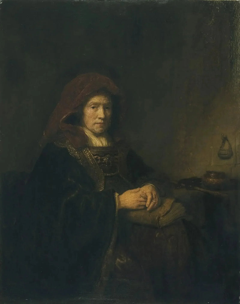 Vanha nainen silmälasien kanssa - Rembrandt