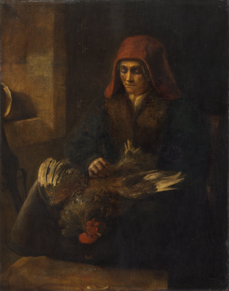 Nainen nylkemässä lintua - Rembrandt