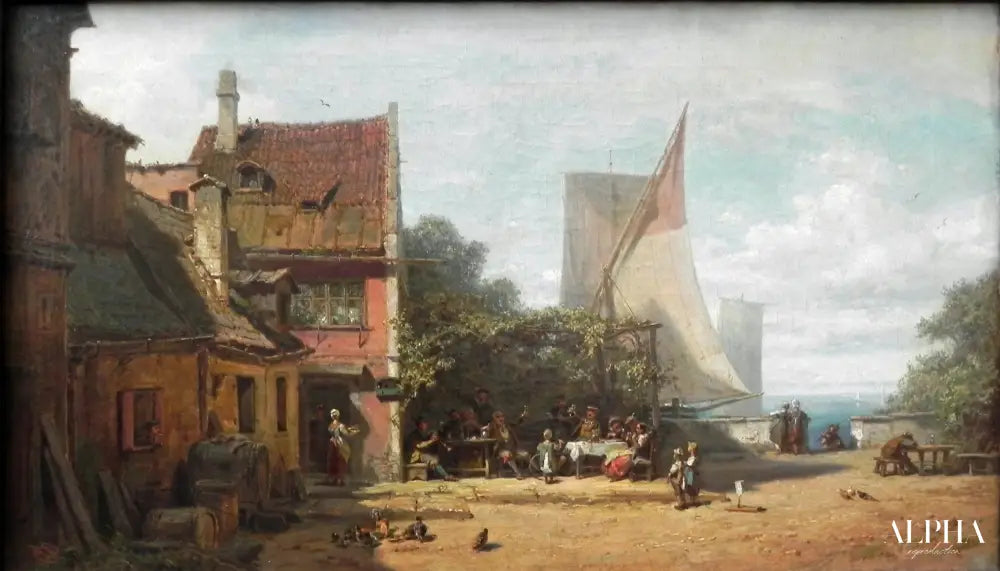 Vieille taverne sur le Starnberger See	- Carl Spitzweg - Reproductions de tableaux et peintures haut de gamme