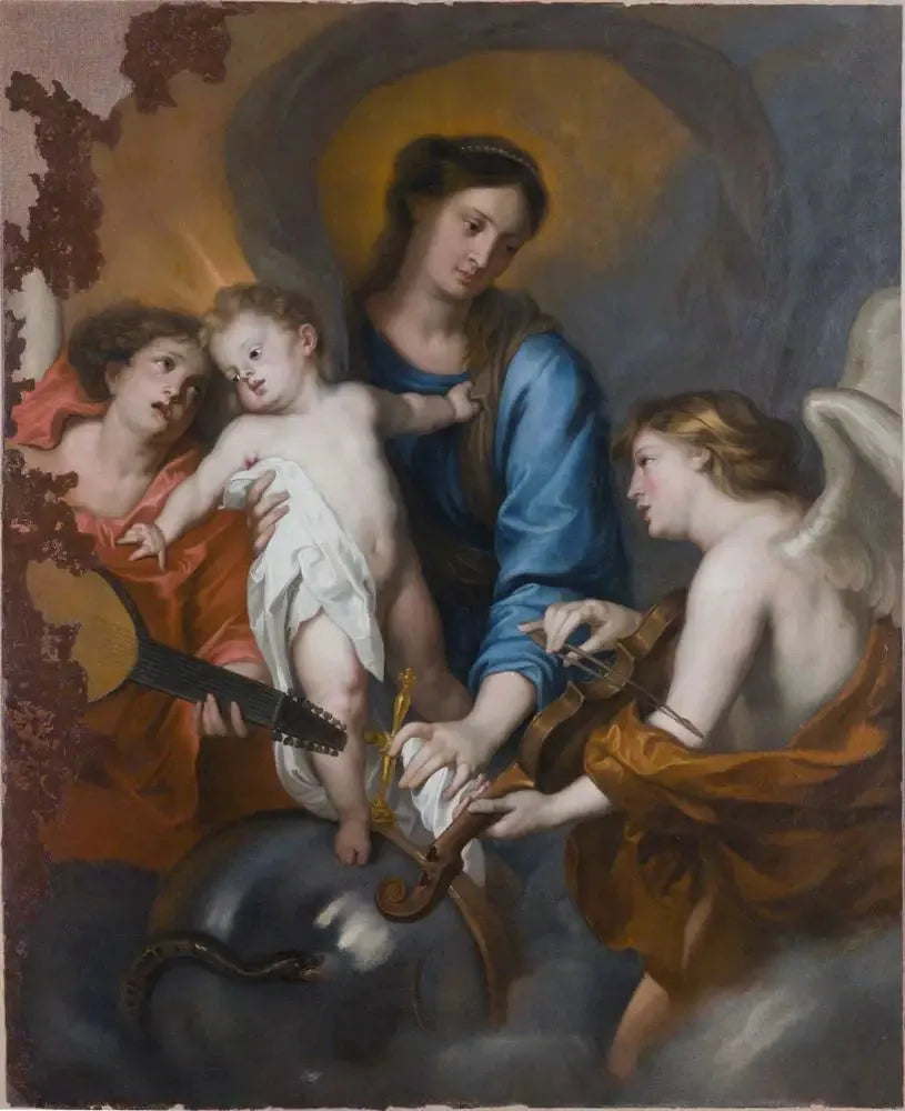 Neitsytäiti ja lapsi enkeleiden kanssa - Antoine van Dyck