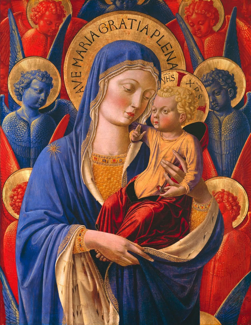 Neitsyt lapsen kanssa enkeleiden kanssa - Benozzo Gozzoli