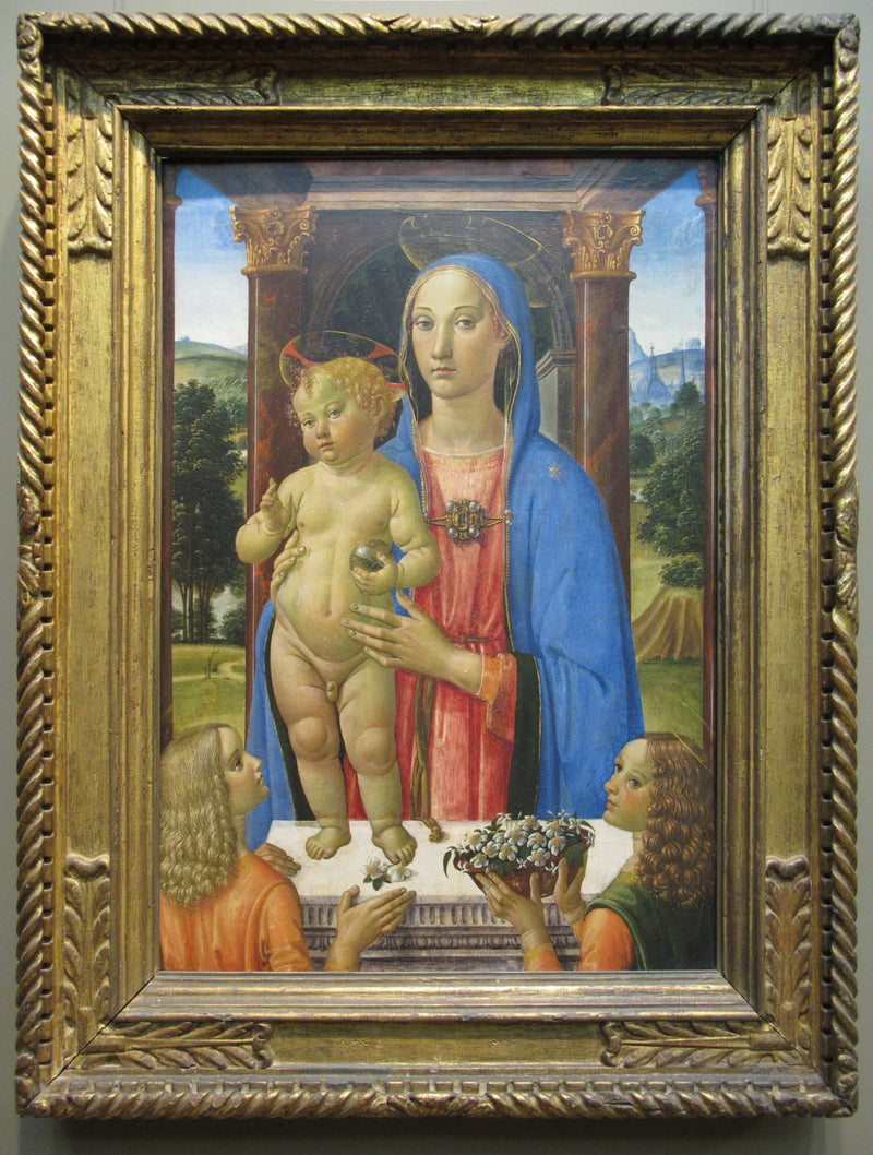 Neitsyt lapsen kanssa enkeleiden kanssa - Cosimo Rosselli