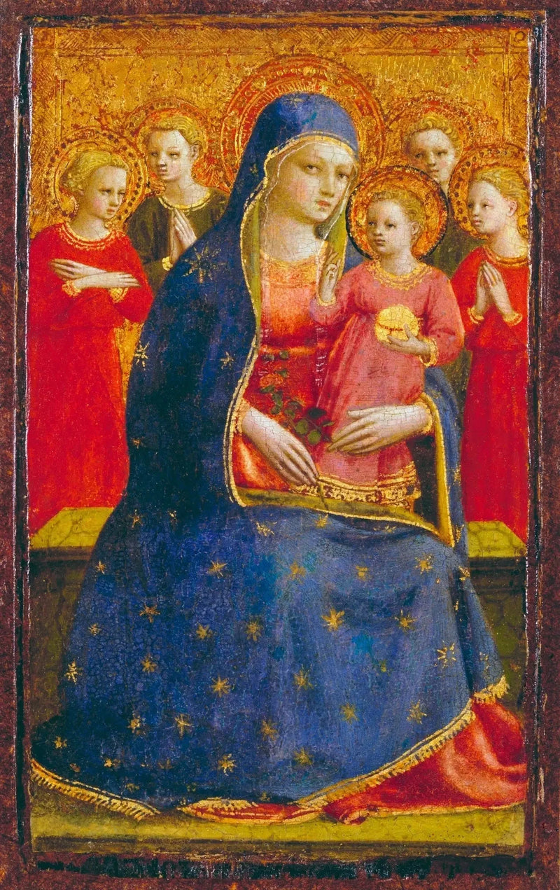 Neitsyt Jeesus-lapsen kanssa enkeleiden kanssa - Fra Angelico