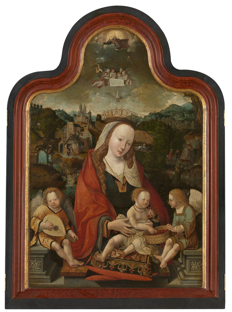 Neitsyt ja lapsi enkeleiden kanssa - Jacob Cornelisz van Oostsanen