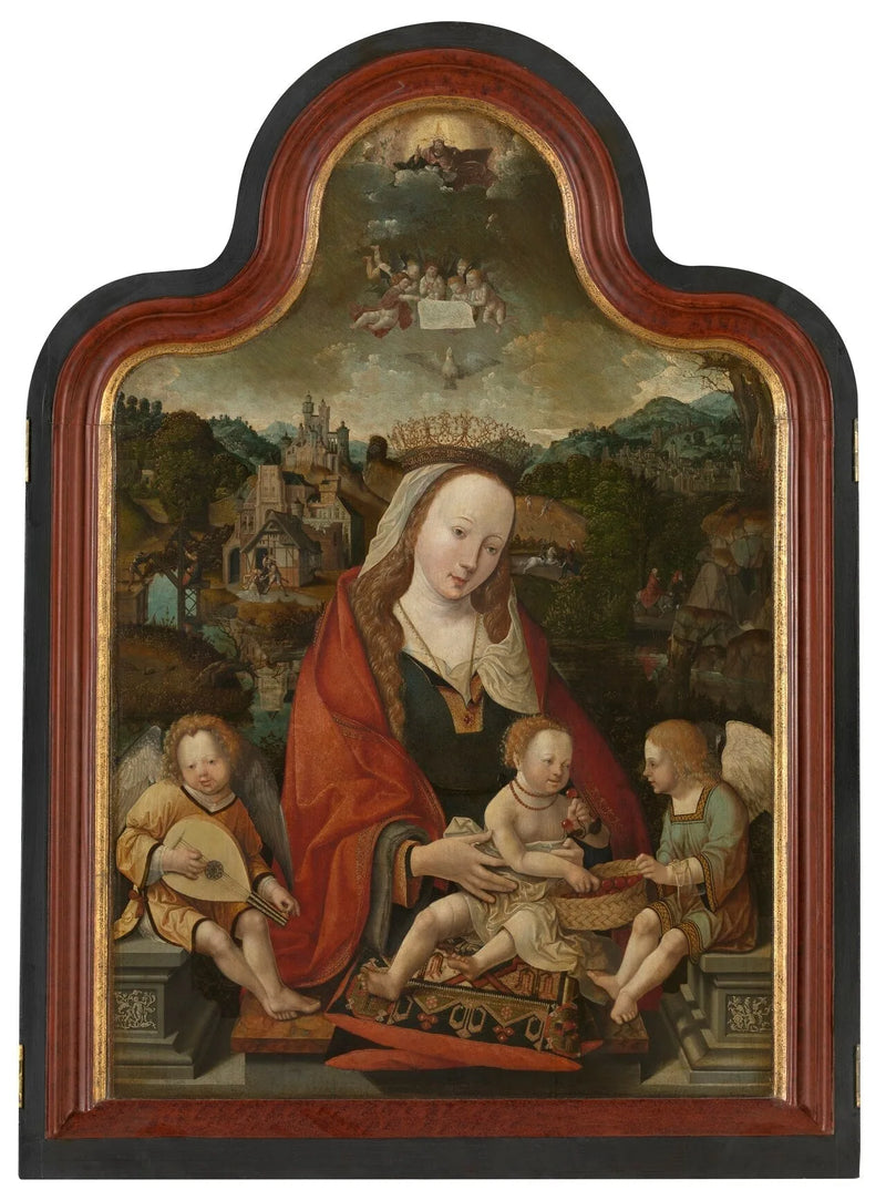 Neitsyt ja lapsi enkeleiden kanssa - Jacob Cornelisz van Oostsanen