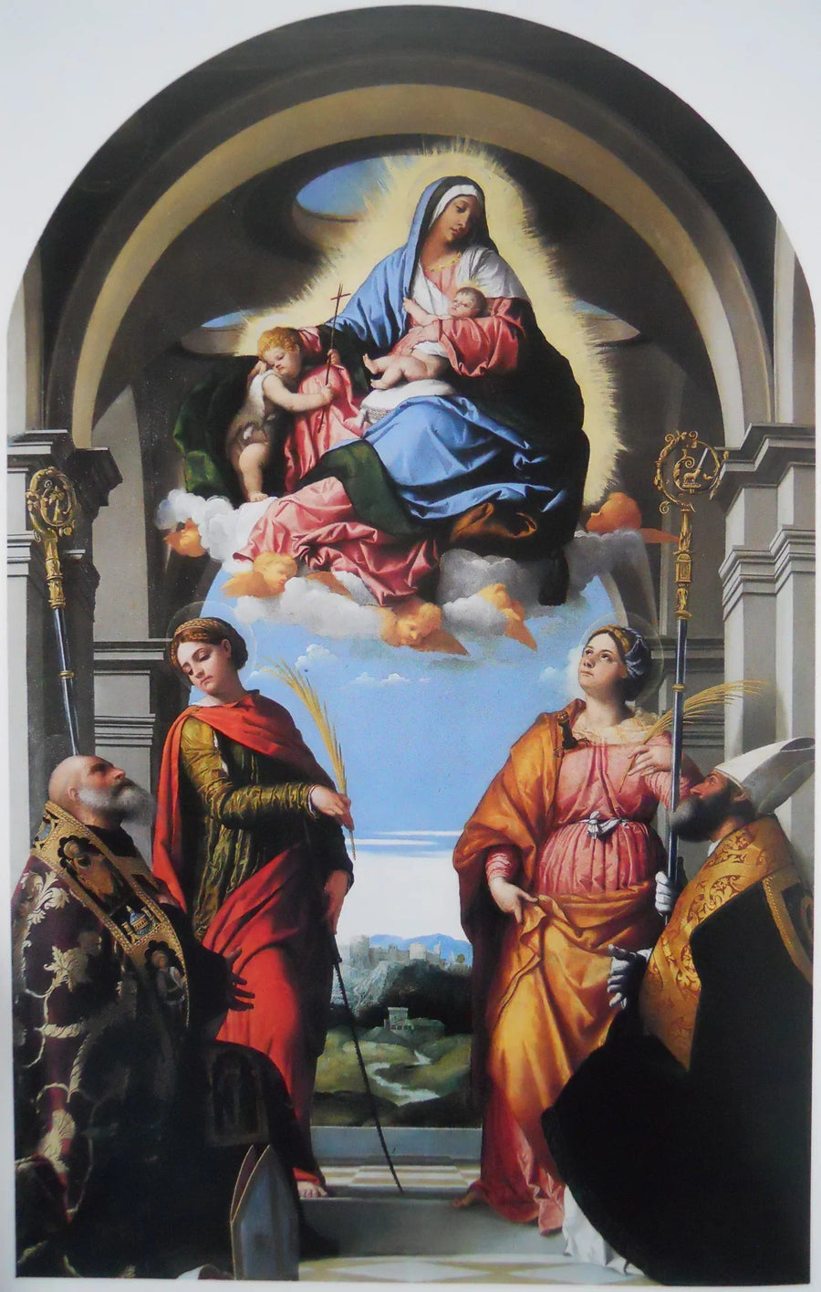 Neitsyt Jeesus-lapsen kanssa pyhimyksillä - Alessandro Bonvicino