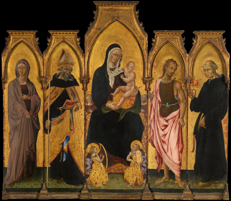 Neitsyt ja lapsi pyhimyksillä - Giovanni di Paolo