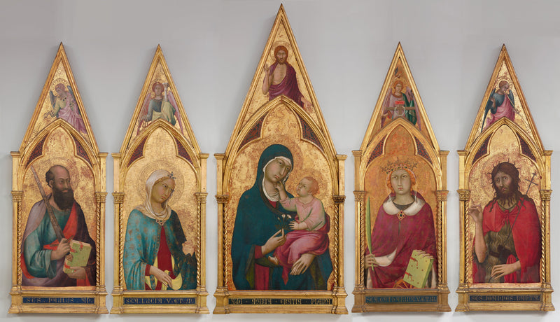 Neitsyt Jeesus-lapsen kanssa pyhimyksillä - Simone Martini