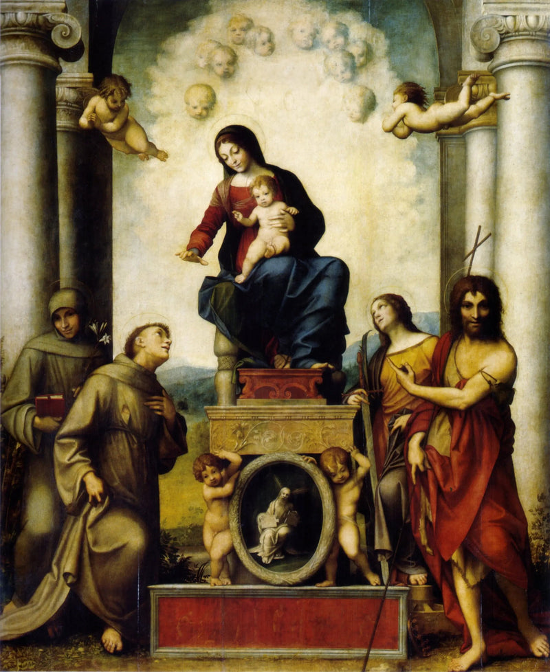 Neitsyt ja lapsi pyhimys Franciscuksen kanssa - Antonio da Correggio