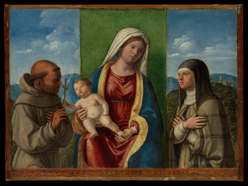 Neitsyt lapsen kanssa, pyhimys Fransiscus ja pyhimys Clara - Cima da Conegliano