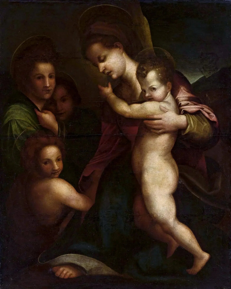 Neitsyt ja lapsi pyhimys Johannes Kastaja kanssa - Andrea del Sarto