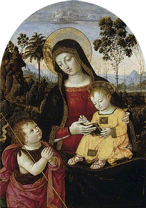 Neitsyt Jeesus-lapsen kanssa ja Johannes Kastajan kanssa - Pinturicchio