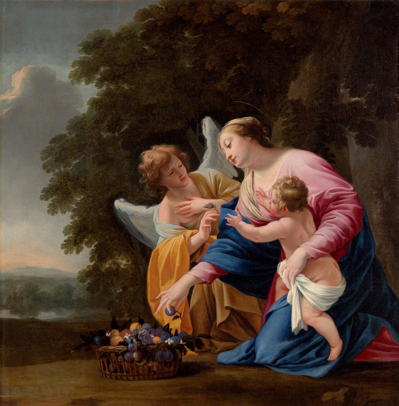 Neitsyt ja lapsi enkelin kanssa - Simon Vouet