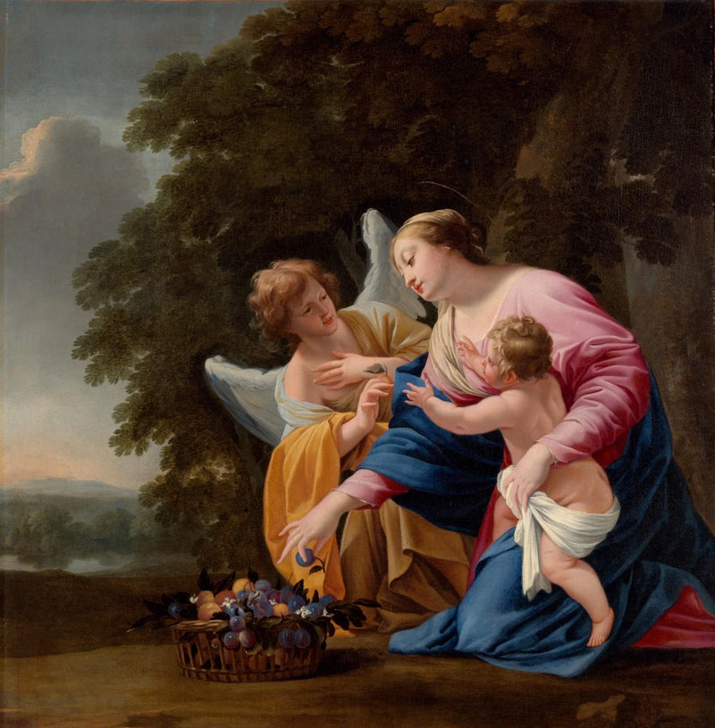 Neitsyt ja lapsi enkelin kanssa - Simon Vouet