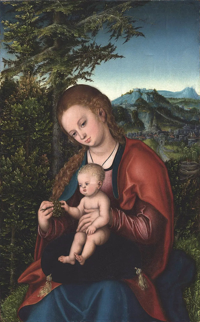 Neitsyt ja lapsi maisemassa - Lucas Cranach vanhempi