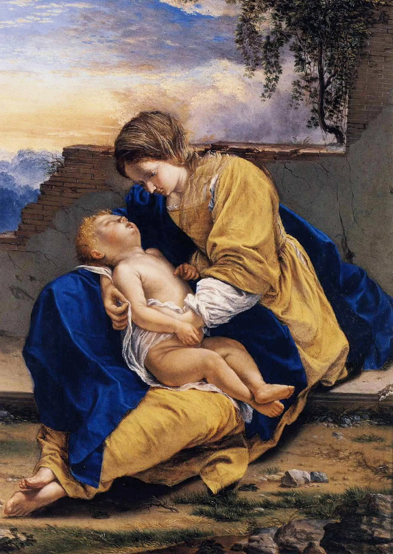 Neitsyt ja lapsi maisemassa - Orazio Gentileschi