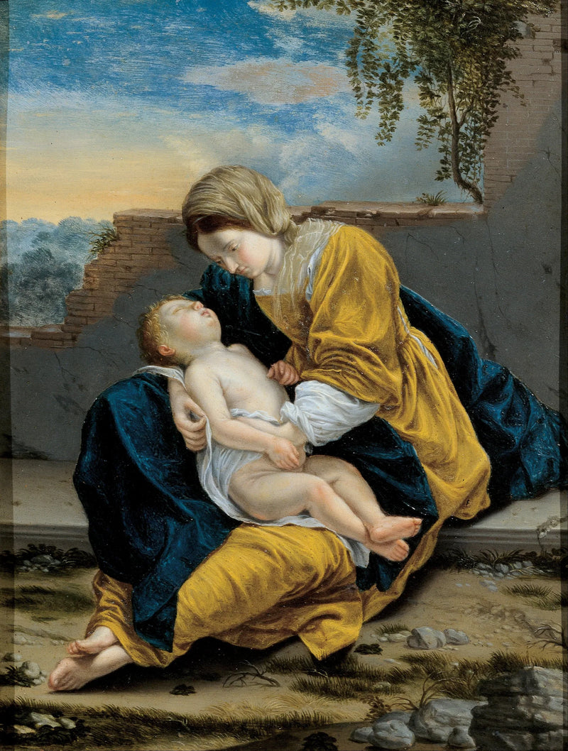Neitsyt ja lapsi maisemassa - Orazio Gentileschi