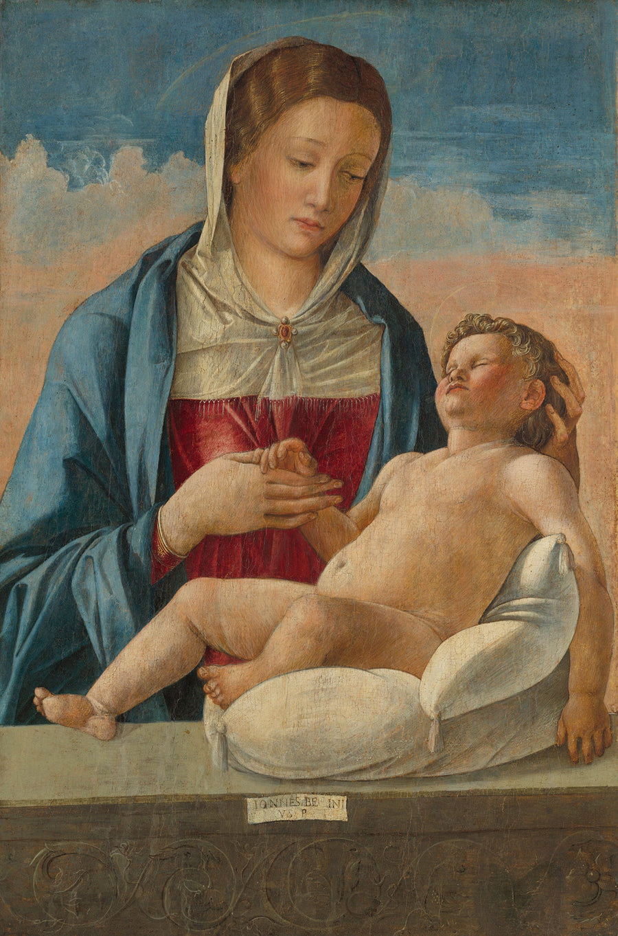 Neitsyt lapsen kanssa nukkuva parvekkeella - Giovanni Bellini