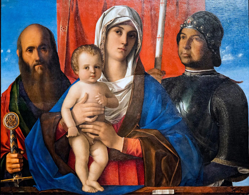 Neitsyt lapsen kanssa, Paulin ja Pyhän Yrjön välillä - Giovanni Bellini