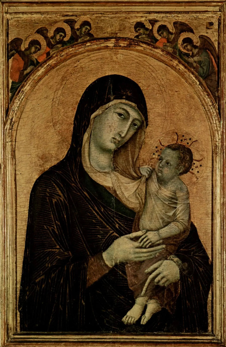 Neitsyt ja lapsi ja kuusi enkelia - Duccio di Buoninsegna