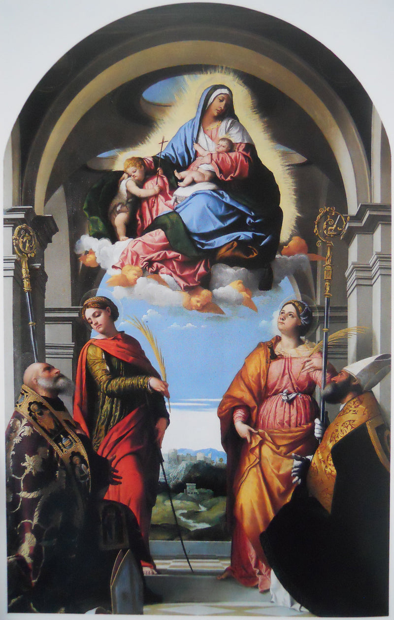 Neitsyt Jeesus-lapsen kanssa pyhimyksillä - Alessandro Bonvicino