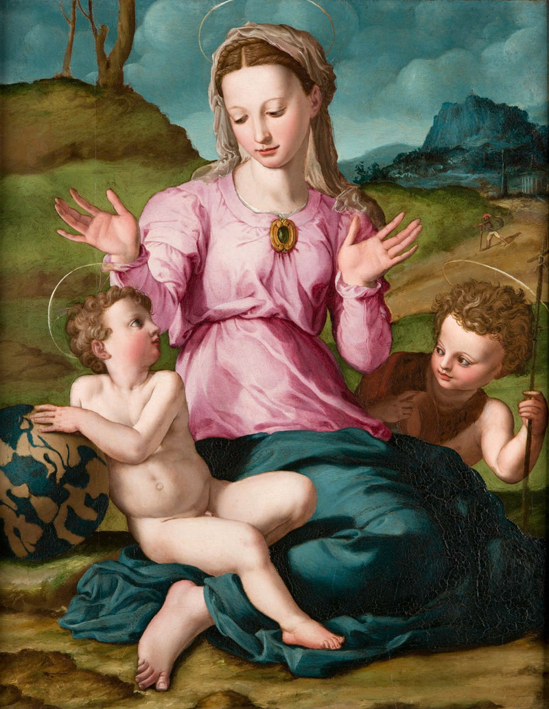 Neitsyt Jeesus-lapsen kanssa ja Johannes Kastajan kanssa - Bronzino
