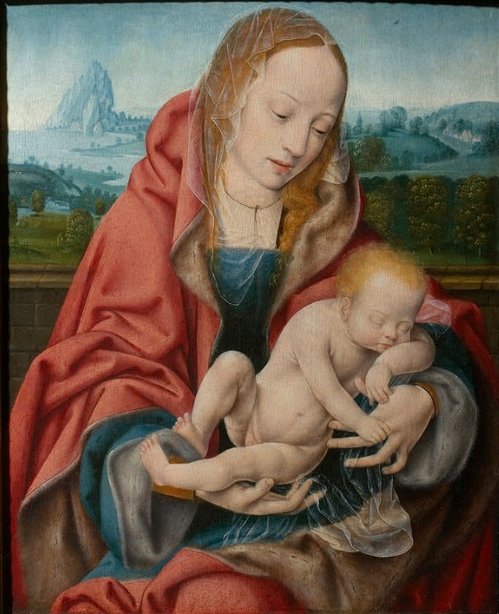 Nukkuva Madonnan Äiti - Joos van Cleve