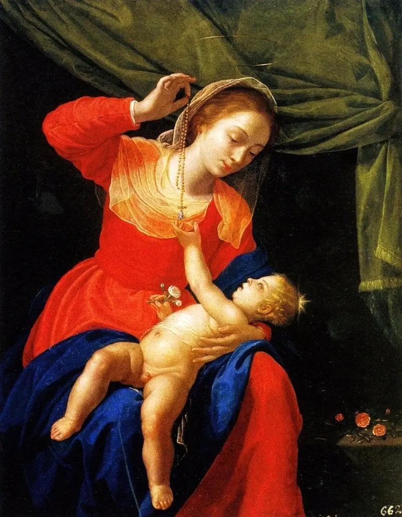 Vierge Marie ja lapsi sekä ruusukko - Artemisia Gentileschi