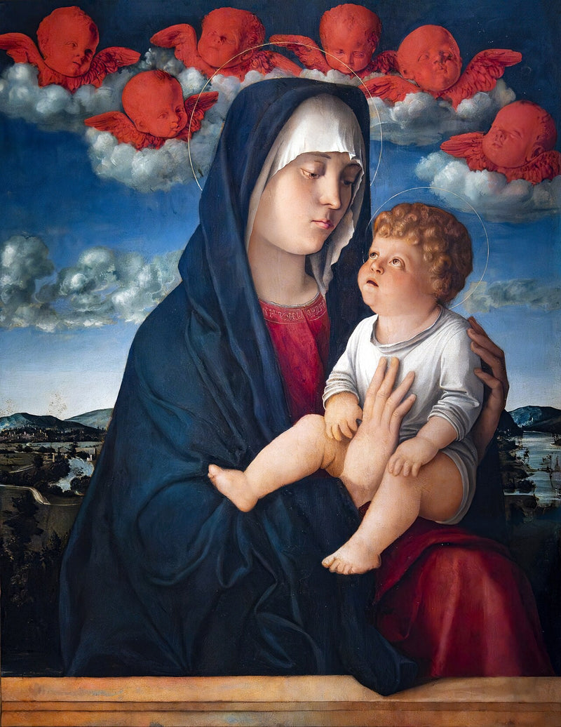 Neitsyt punaisine kerubeineen - Giovanni Bellini